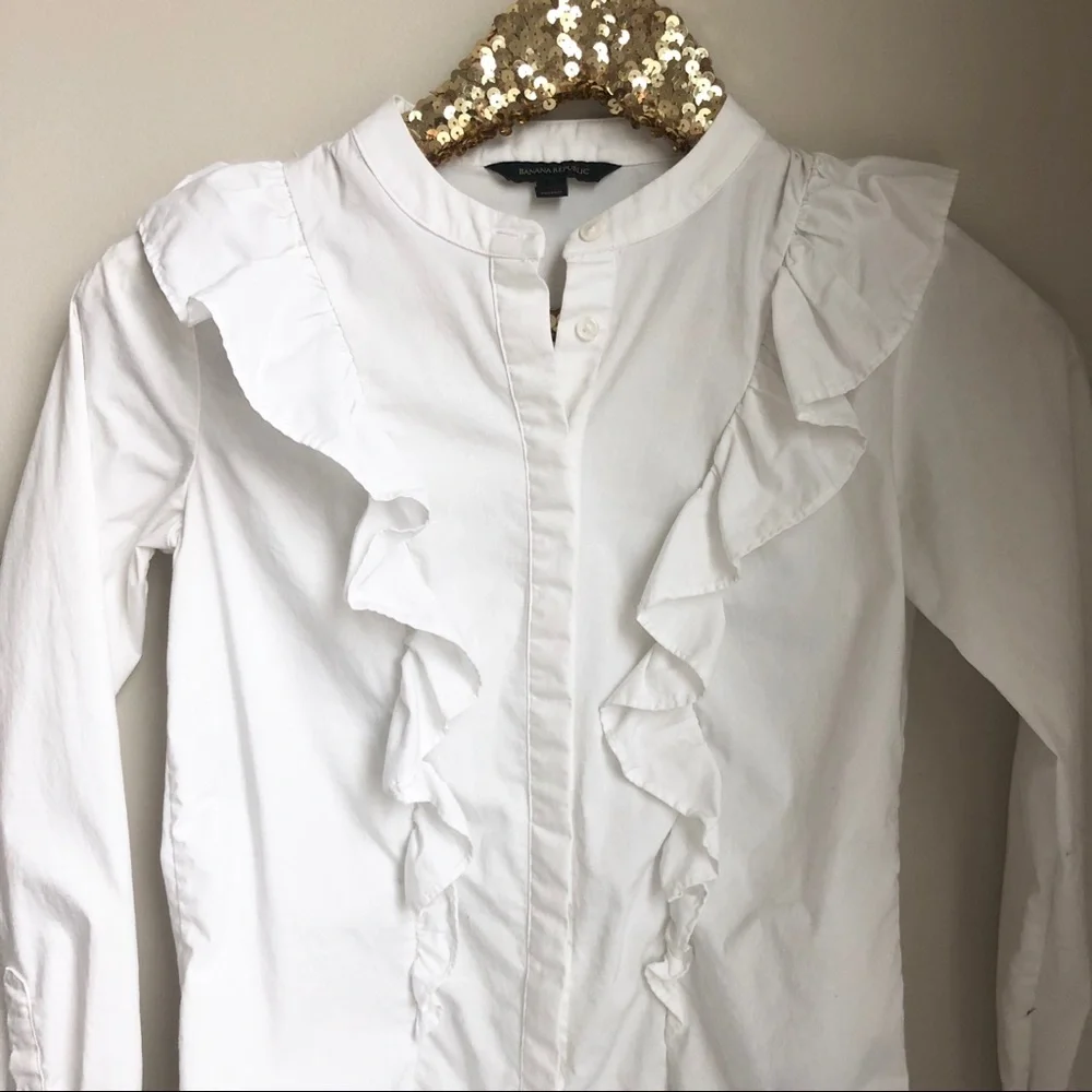 Banana Republic Riley Ruffle Front Shirt - Picture 4 of 8